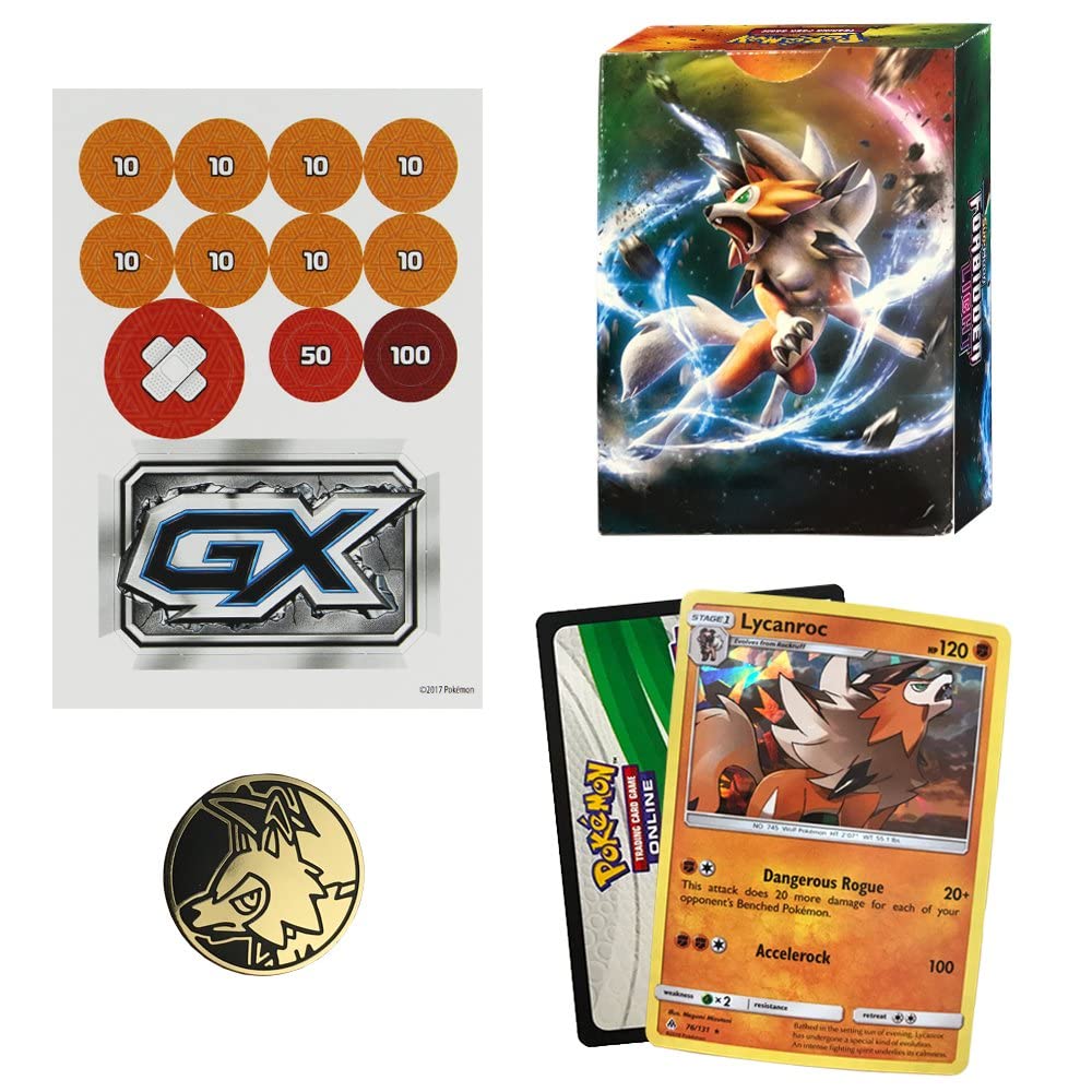 Pokemon TCG: Sun & Moon Forbidden Light Lycanroc Theme Deck | Collectible Trading Card Set | 60 Card Deck with Ultra Rare Holographic Foil Lycanroc, Damage Counters, Metallic Coin, Online Code Card