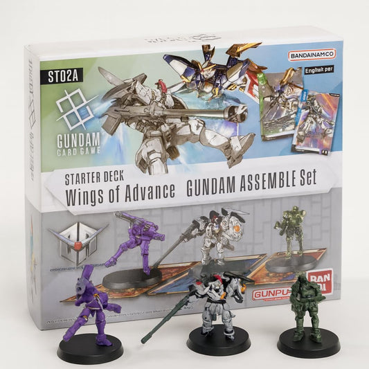 BANDAI Gundam Card Game Assemble Starter Set - Wings of Advance (ST02A) - 50 Cards, 3 Gundam Minis