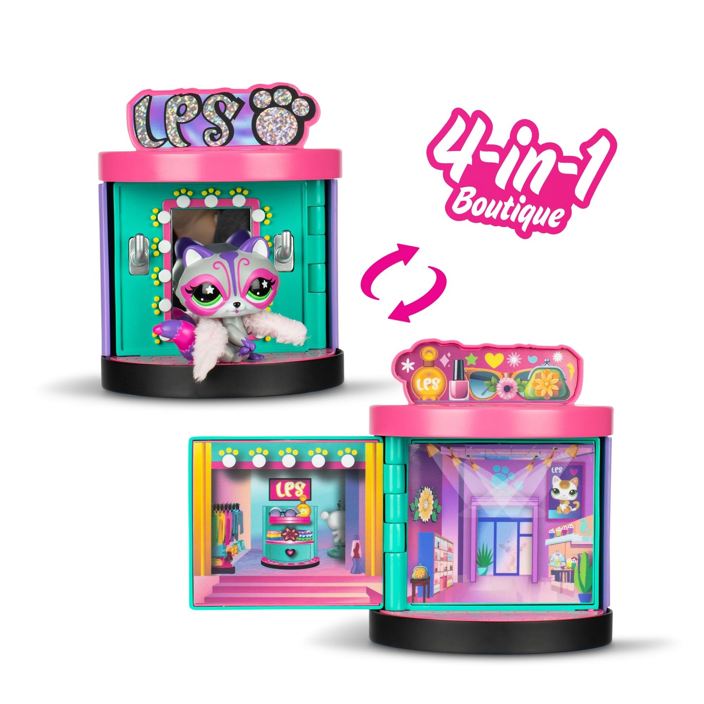 Littlest Pet Shop Sweet and Style 4-in-1 Gift Box - Pack of 3 Animals, 15 Accessories, 1 Card, 1 Code Roblox - Mini Collectible Animal Figurines - Children's Toy 4 Years and Above - BF00722