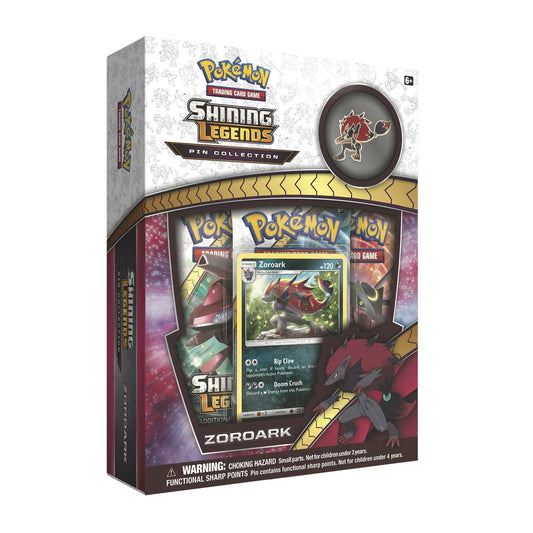 Pokemon TCG: Shining Legends Pin Collection – Zoroark, Premium Collectible Trading Card Set, Includes 3 Booster Packs, 1 Ultra Rare Foil Promo Card, 1 Collectors Pin, Online Code Card